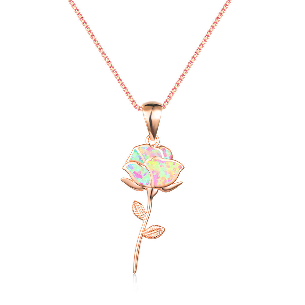 Collana opale rosa