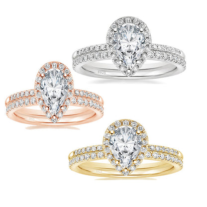 Anello goccia di zircone