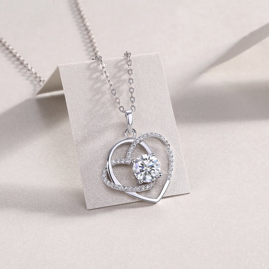 Collana moissanite cuore