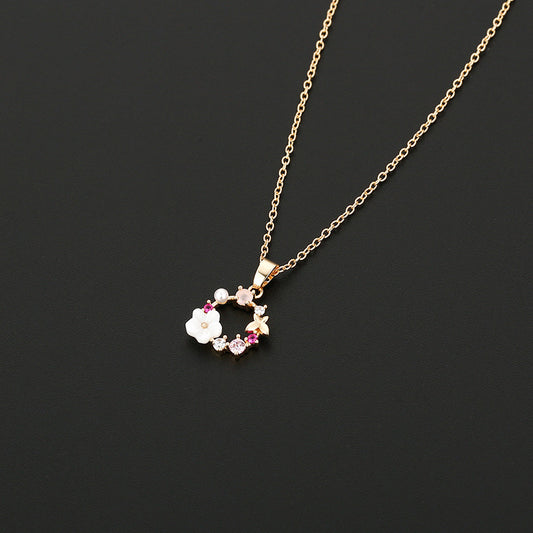 Collana fiori oro rosa