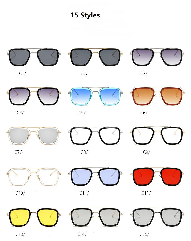 Occhiali da sole uomo quadrati in metallo
