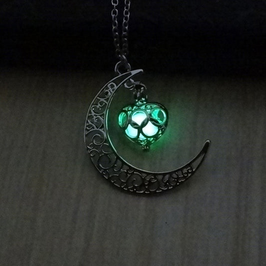 Collana luna e cuore traforata