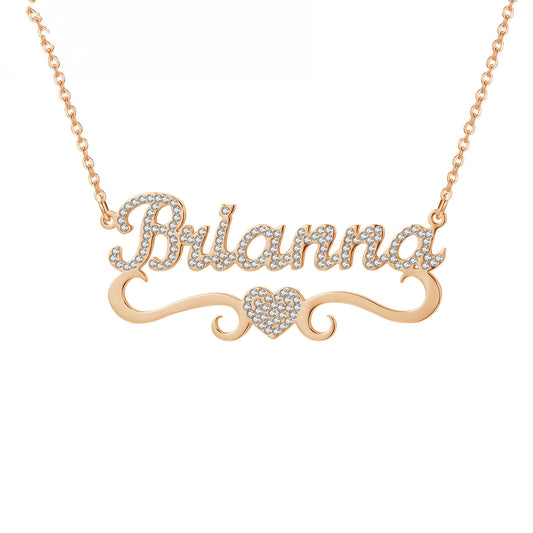 Collana cuore e farfalla con strass