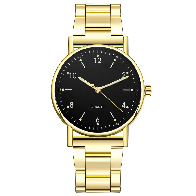 Orologio cinturino acciaio luminoso al quarzo