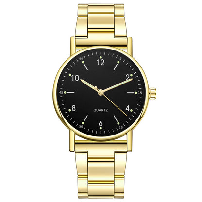 Orologio cinturino acciaio luminoso al quarzo