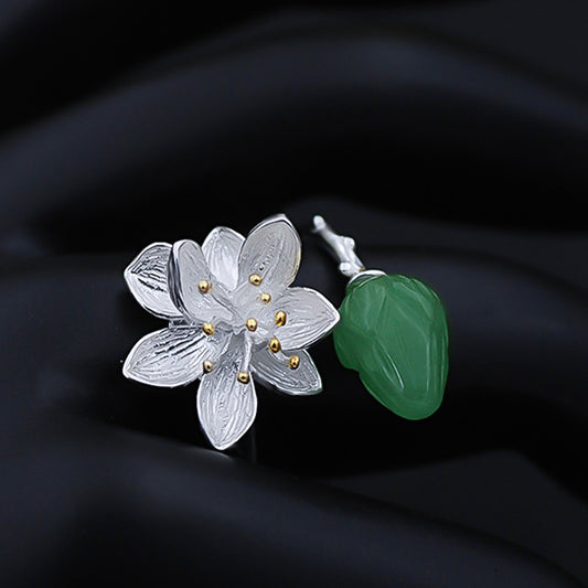 Anello loto giada