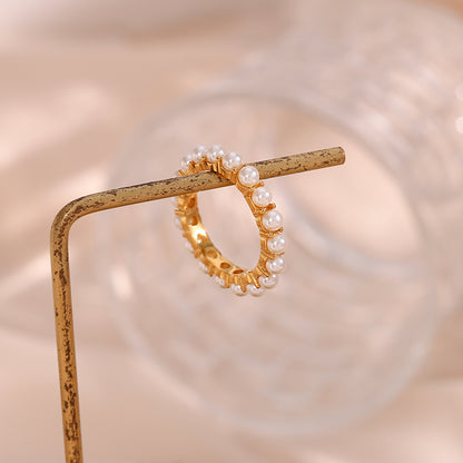Anello rotondo placcato oro