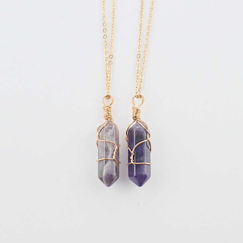 Collana quarzo esagonale