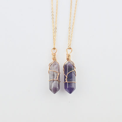Collana quarzo esagonale