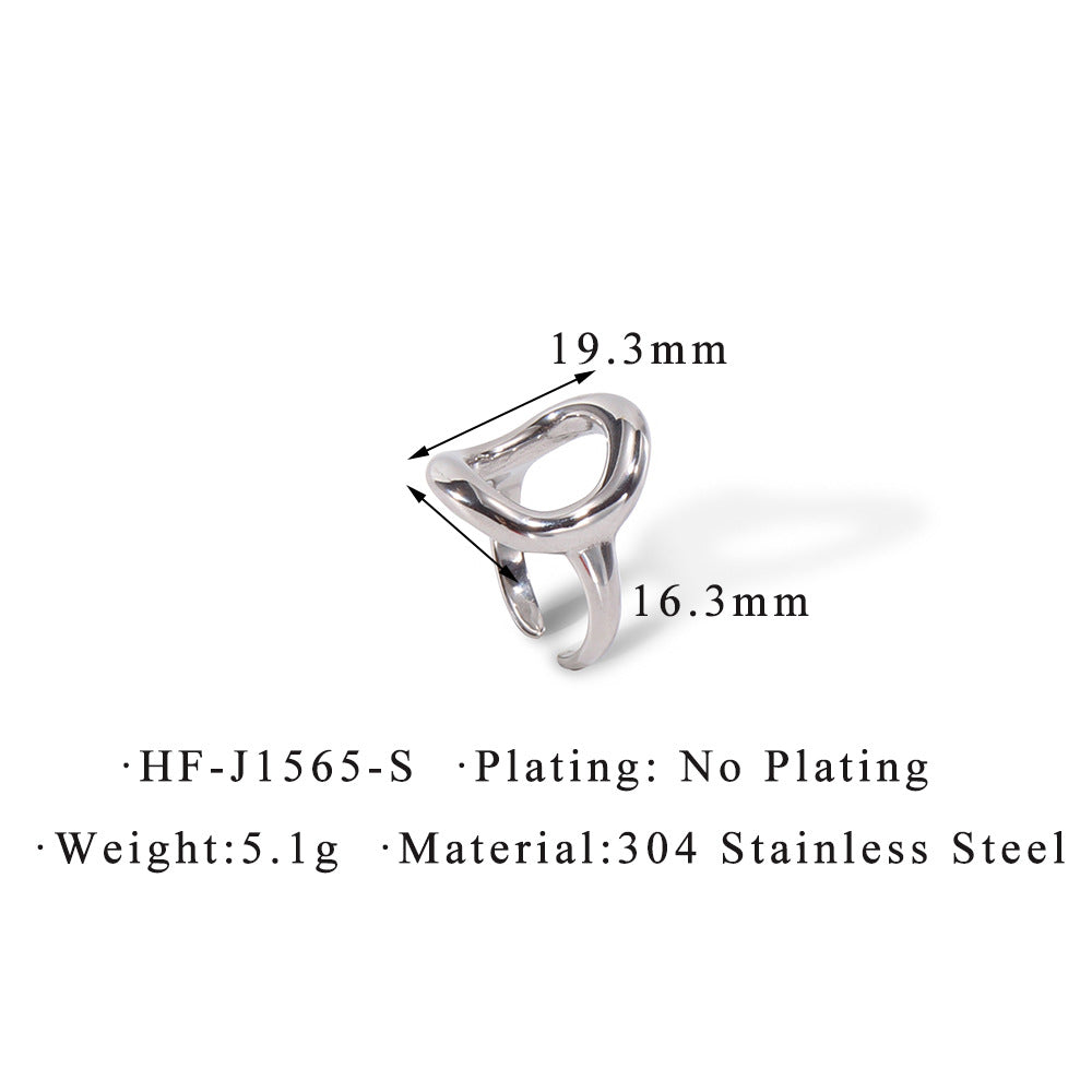 Anello cuore titanio aperto