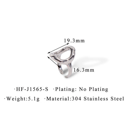 Anello cuore titanio aperto