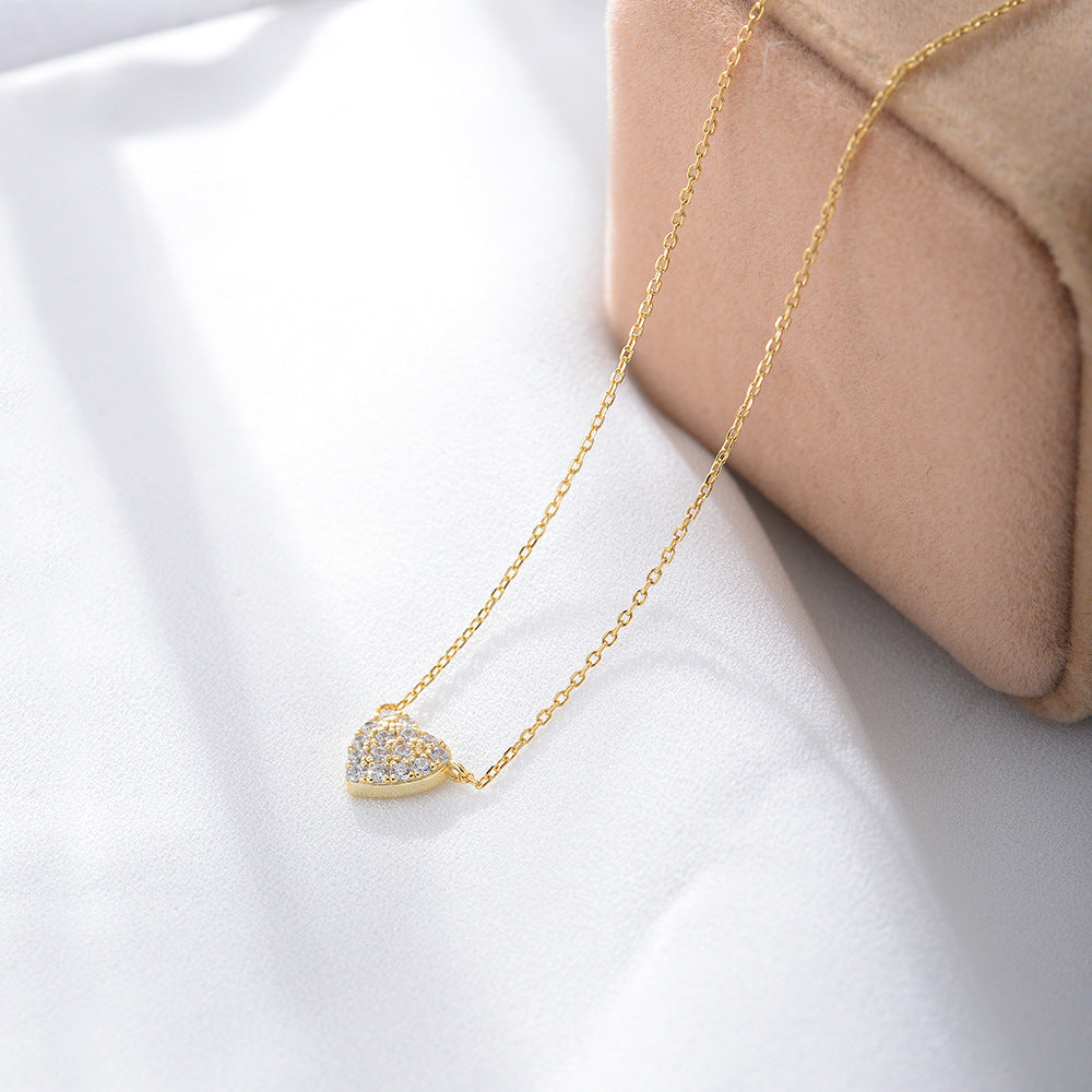 Collana cuore zircone argento da donna