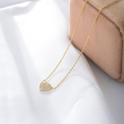 Collana cuore zircone argento da donna