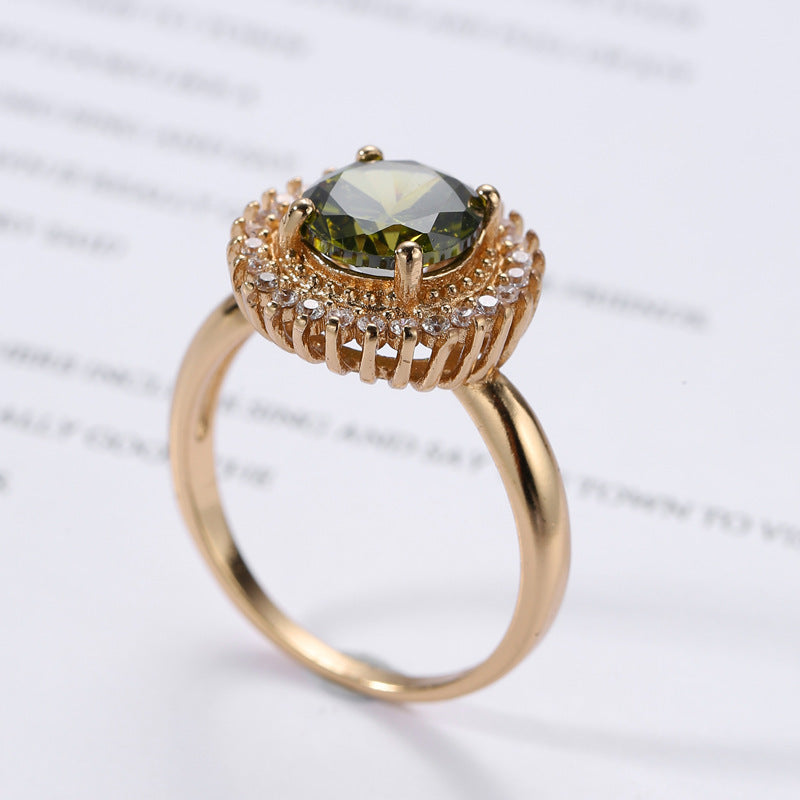 Anello zirconi placcato oro da donna