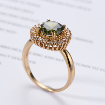 Anello zirconi placcato oro da donna