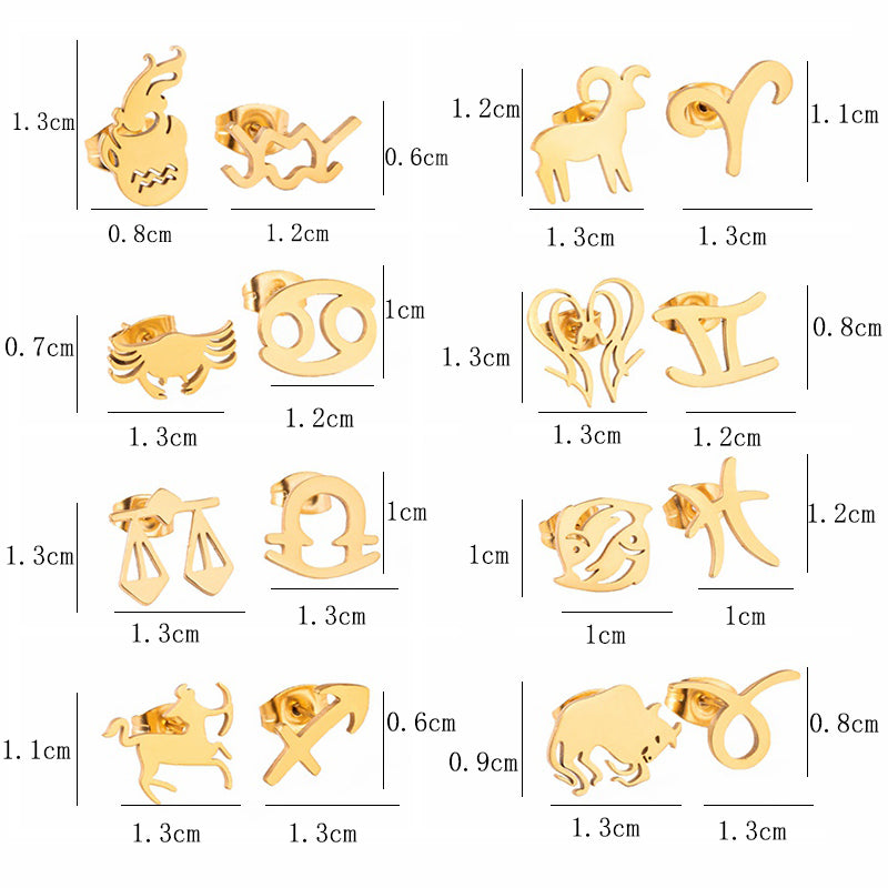 Orecchini asimmetrici zodiacali