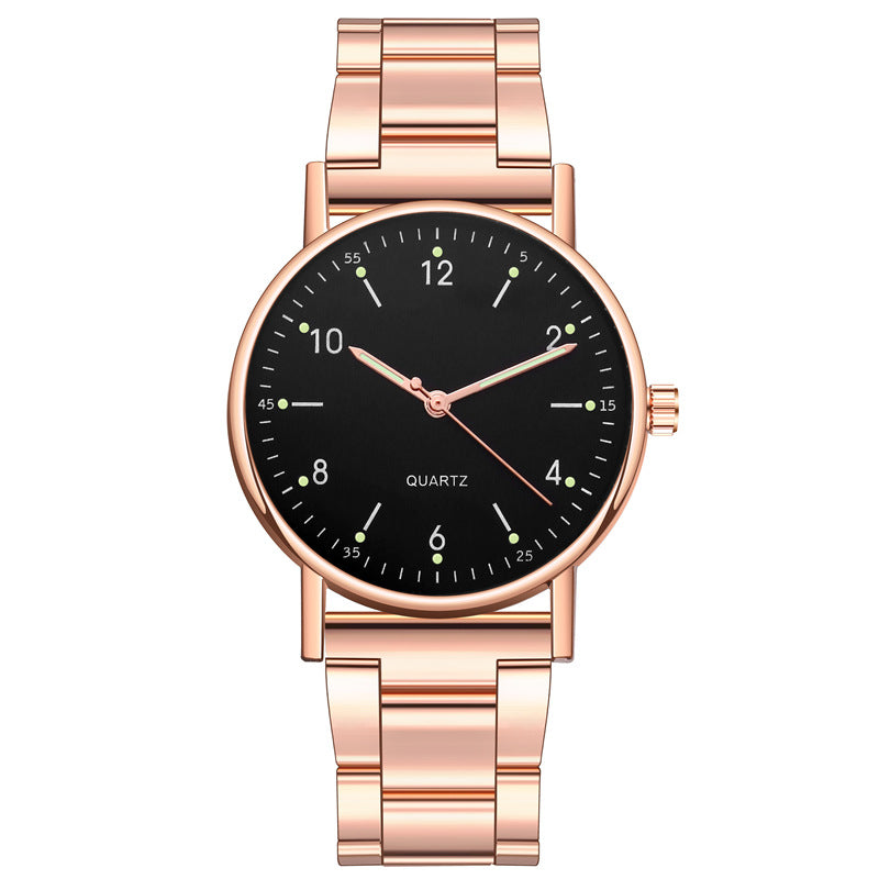 Orologio cinturino acciaio luminoso al quarzo