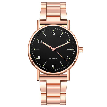 Orologio cinturino acciaio luminoso al quarzo