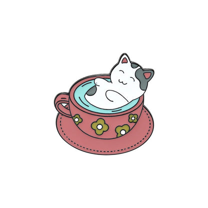Spilla gatto e caffè