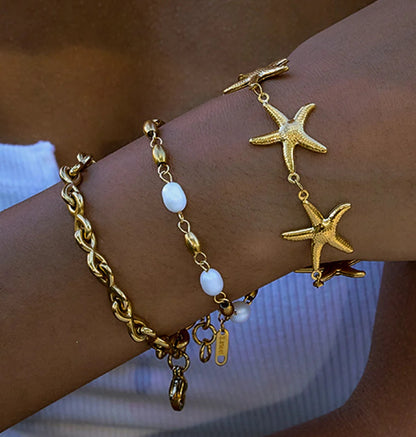 Bracciale titanio e perle
