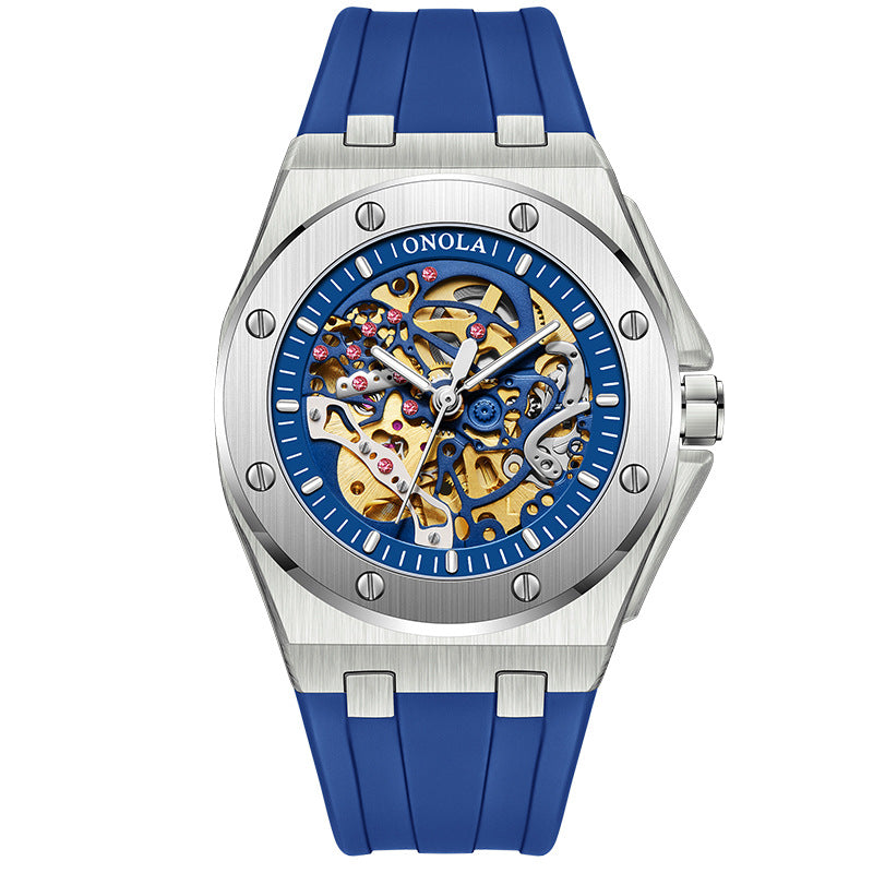 Orologio automatico da uomo con cinturino silicone