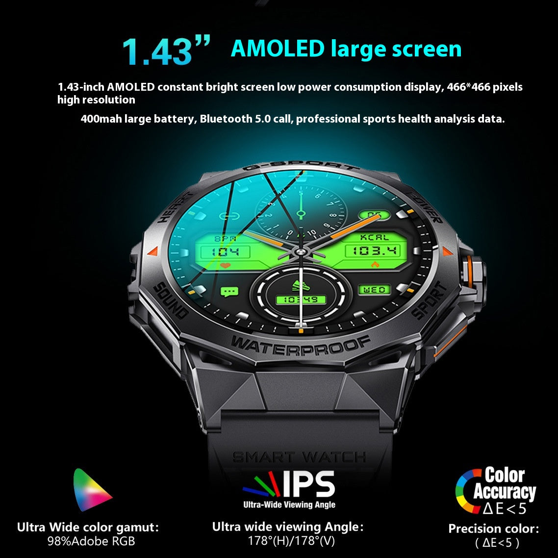 Smartwatch Bluetooth monitoraggio salute