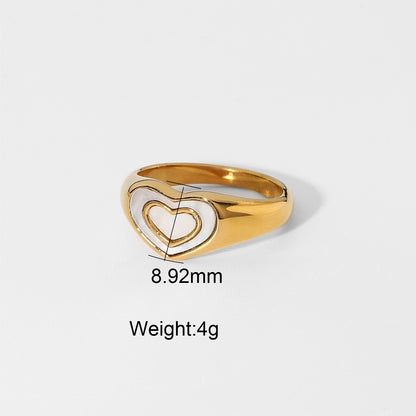 Anello cuore in titanio acciaio