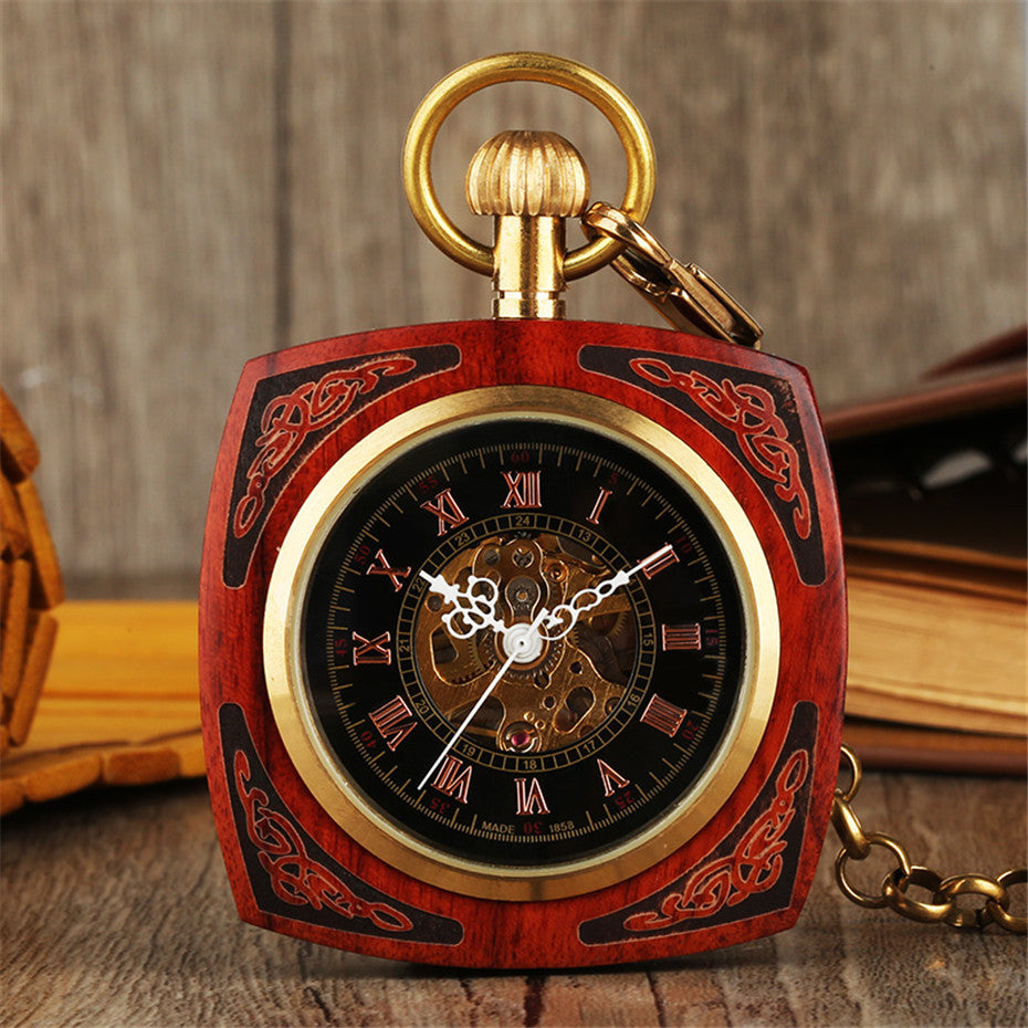 Orologio da tasca in mogano