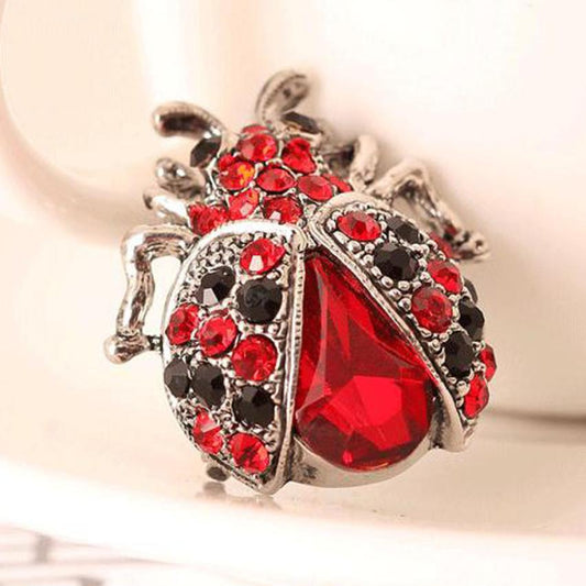 Spilla coccinella con strass