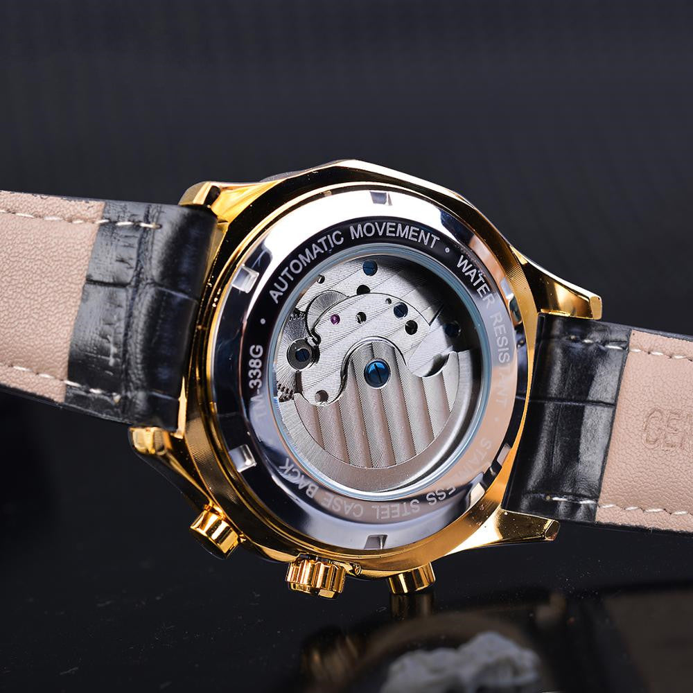 Orologio meccanico traforato impermeabile da uomo