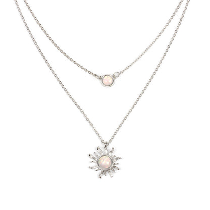 Collana girocollo fiore opale