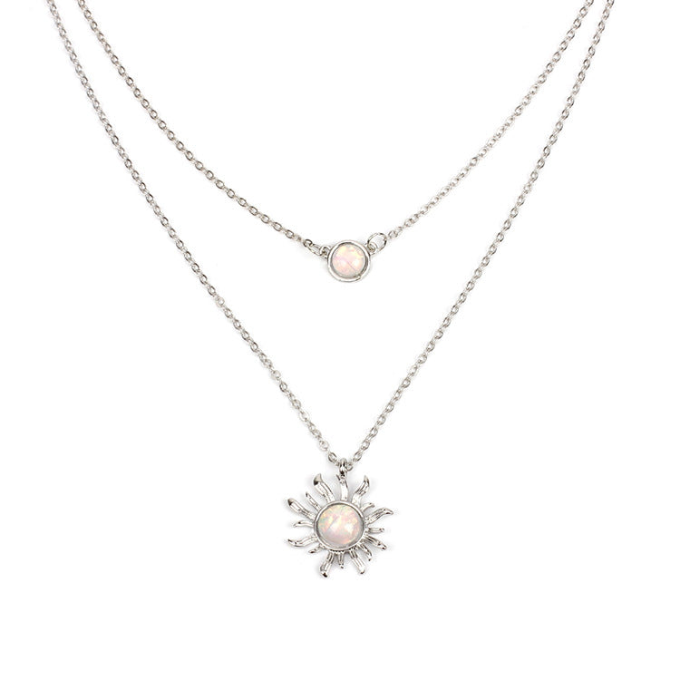 Collana girocollo fiore opale