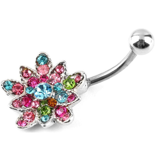 Piercing lotus con zirconi