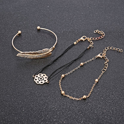 Bracciale intrecciato foglia