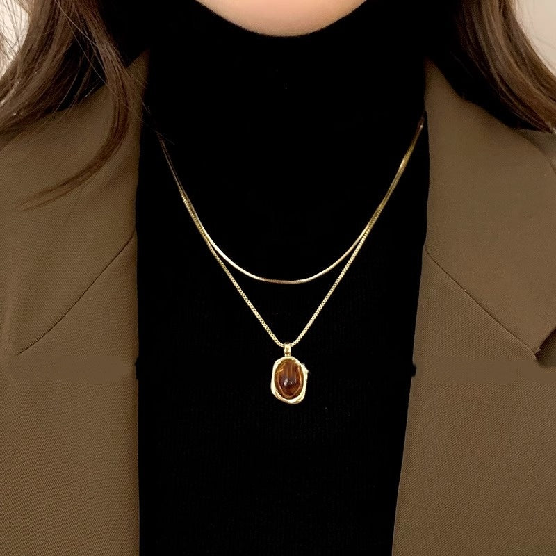 Collana ambra doppia