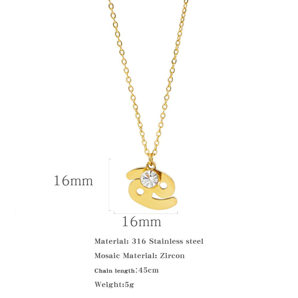 Collana zircone in acciaio inox