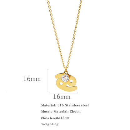 Collana zircone in acciaio inox