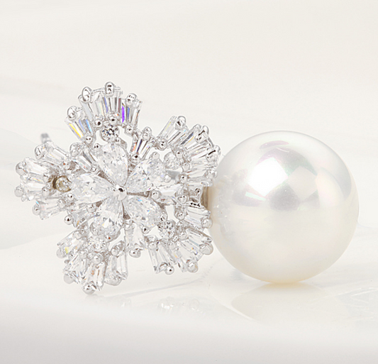 Orecchini sposa perle fiori