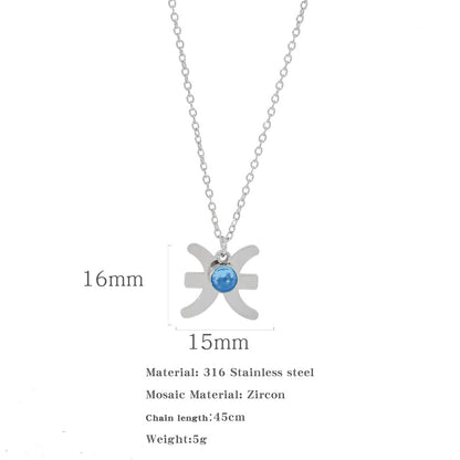 Collana zircone in acciaio inox