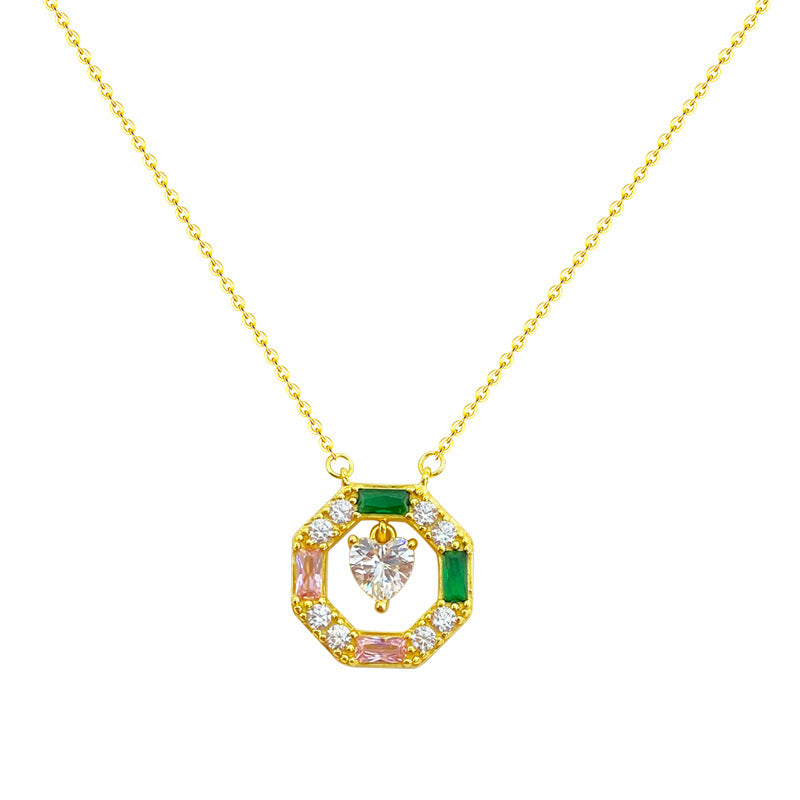 Collana cuore geometrico colorata