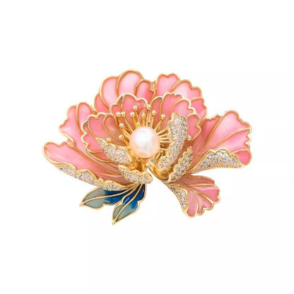 Spilla peonia perla