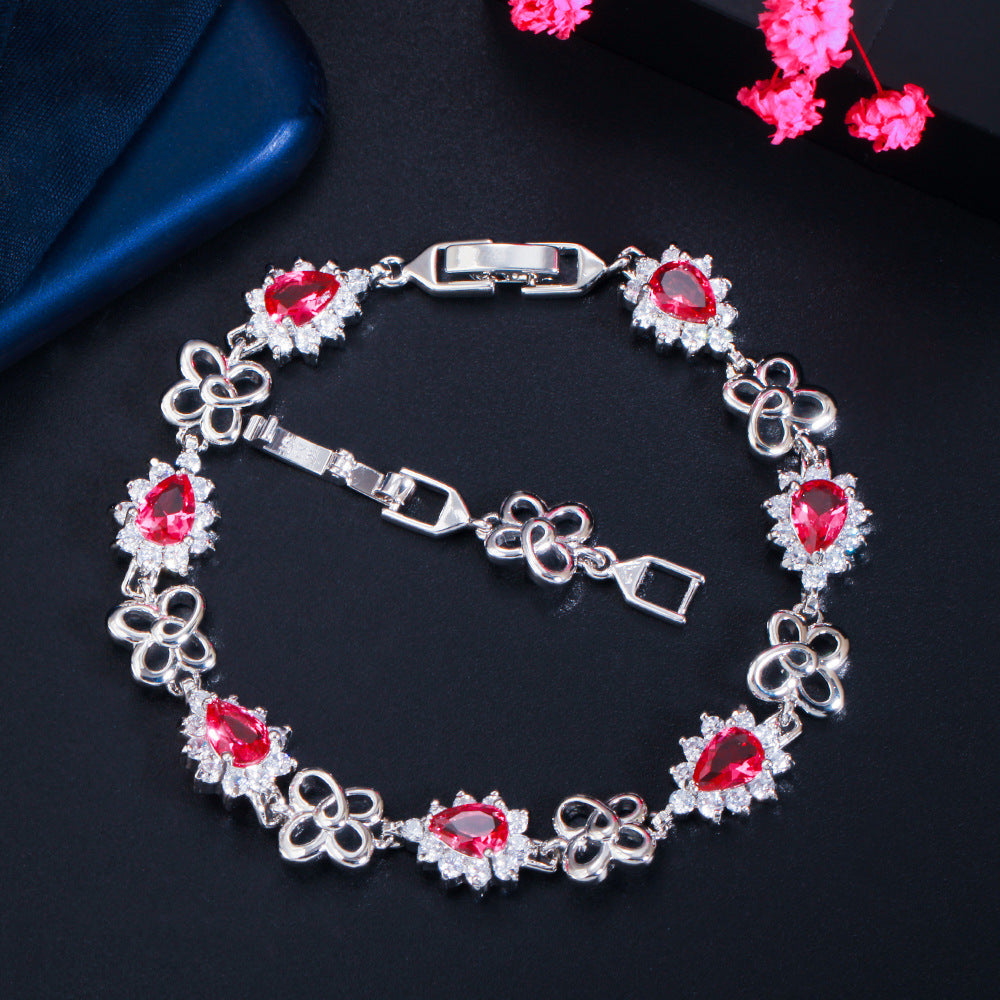Bracciale placcato oro 18K con zirconi