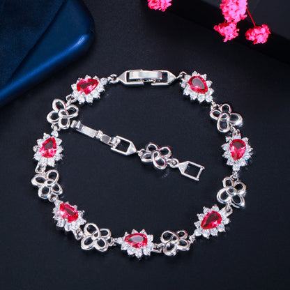 Bracciale placcato oro 18K con zirconi