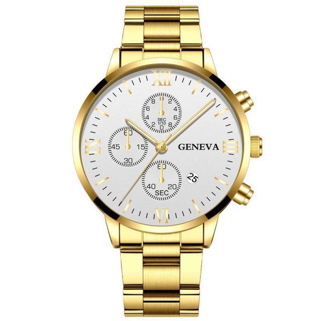 Orologio uomo acciaio con calendario tre quadranti
