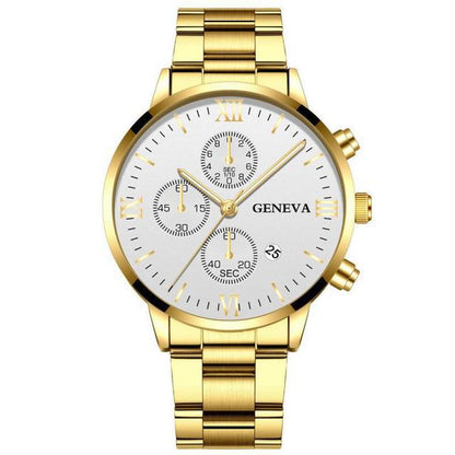 Orologio uomo acciaio con calendario tre quadranti