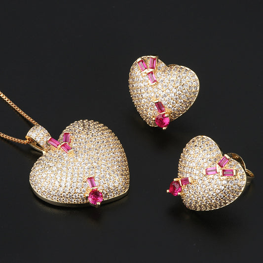 Set orecchini e ciondolo cuore