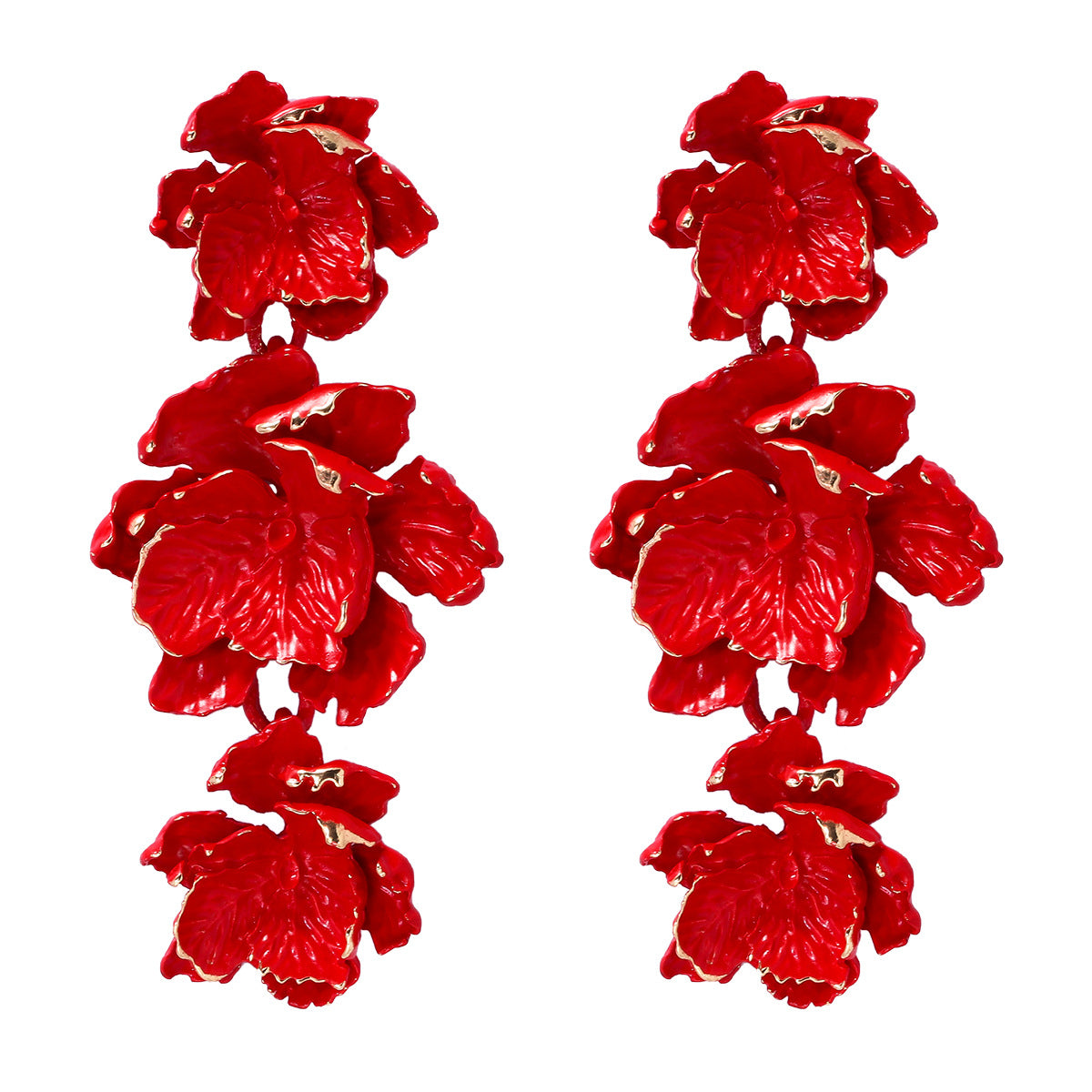 Orecchini fiore dipinto in lega