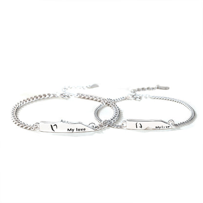 Braccialetto lettere argento