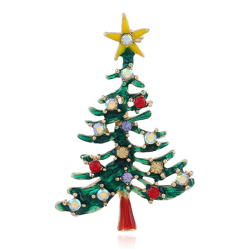Spilla albero di Natale dorata