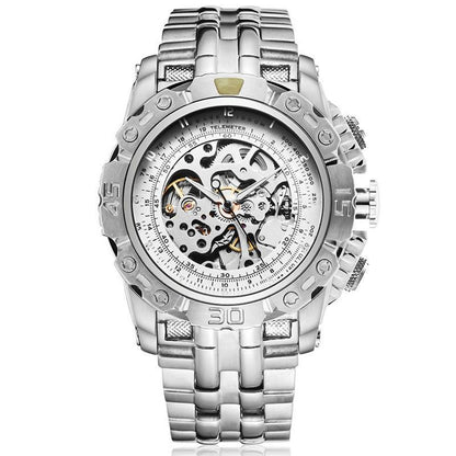 Orologio meccanico traforato acciaio